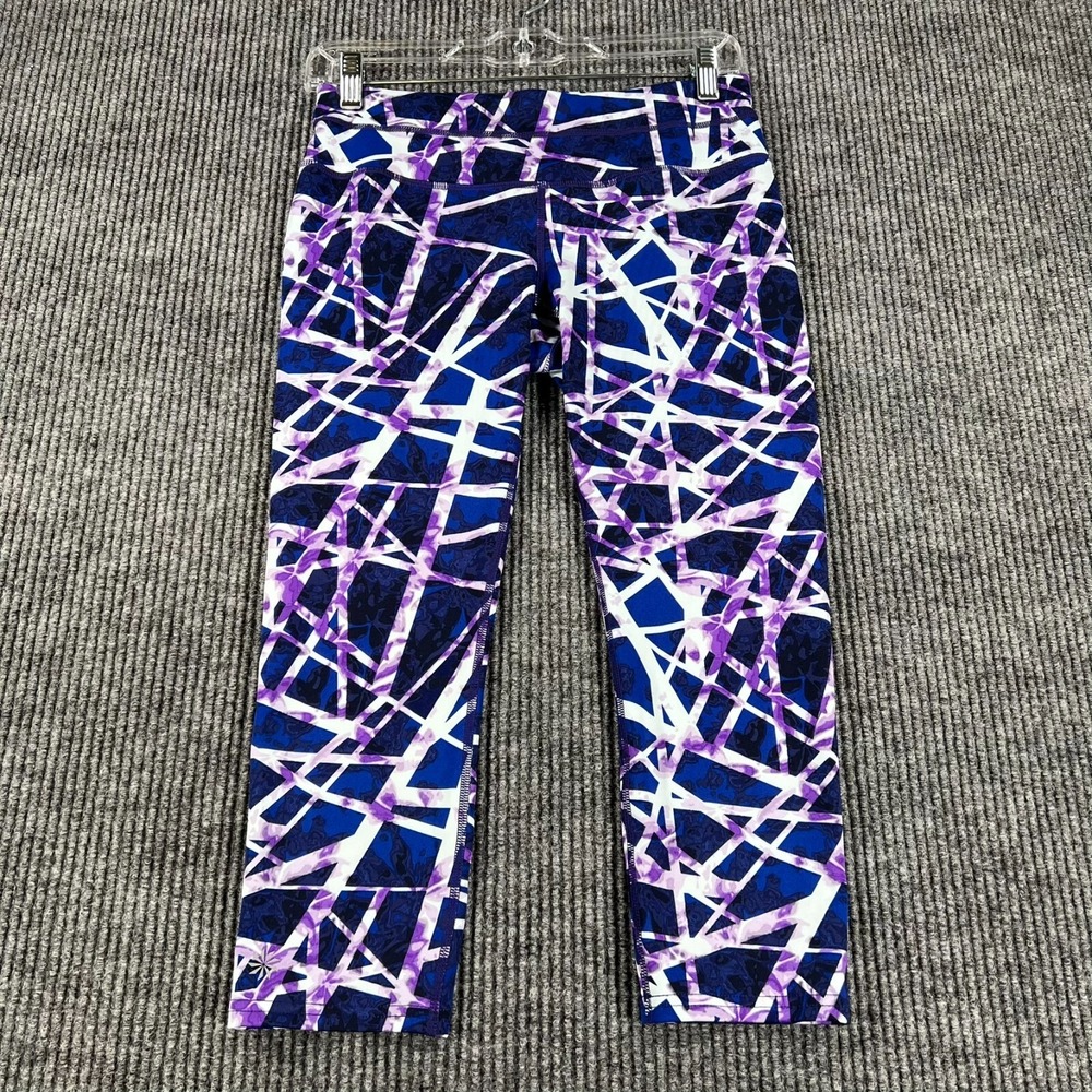 Athleta Leggings Womens Small Purple Geometric Active Workout Casual Gym Yoga